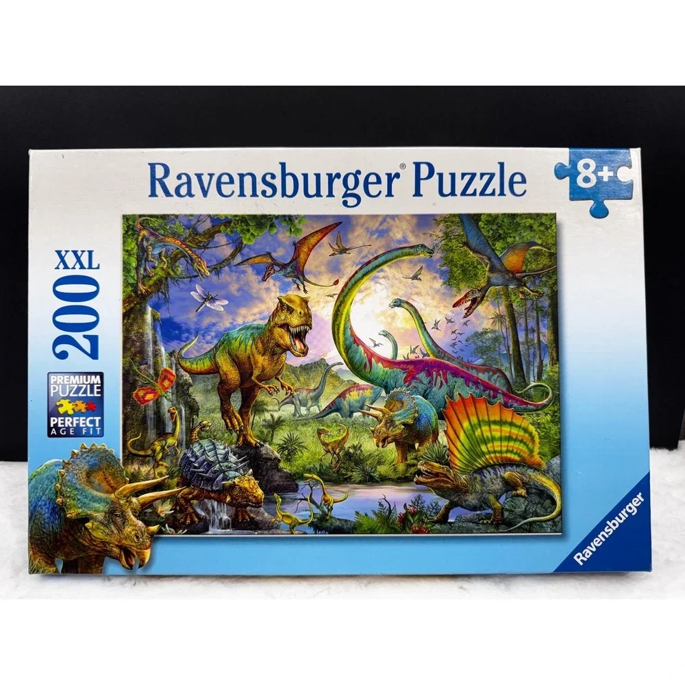 Ravensburger Jigsaw Puzzle Kids 200 XXL Blue Dinosaur Realm of Giants Complete